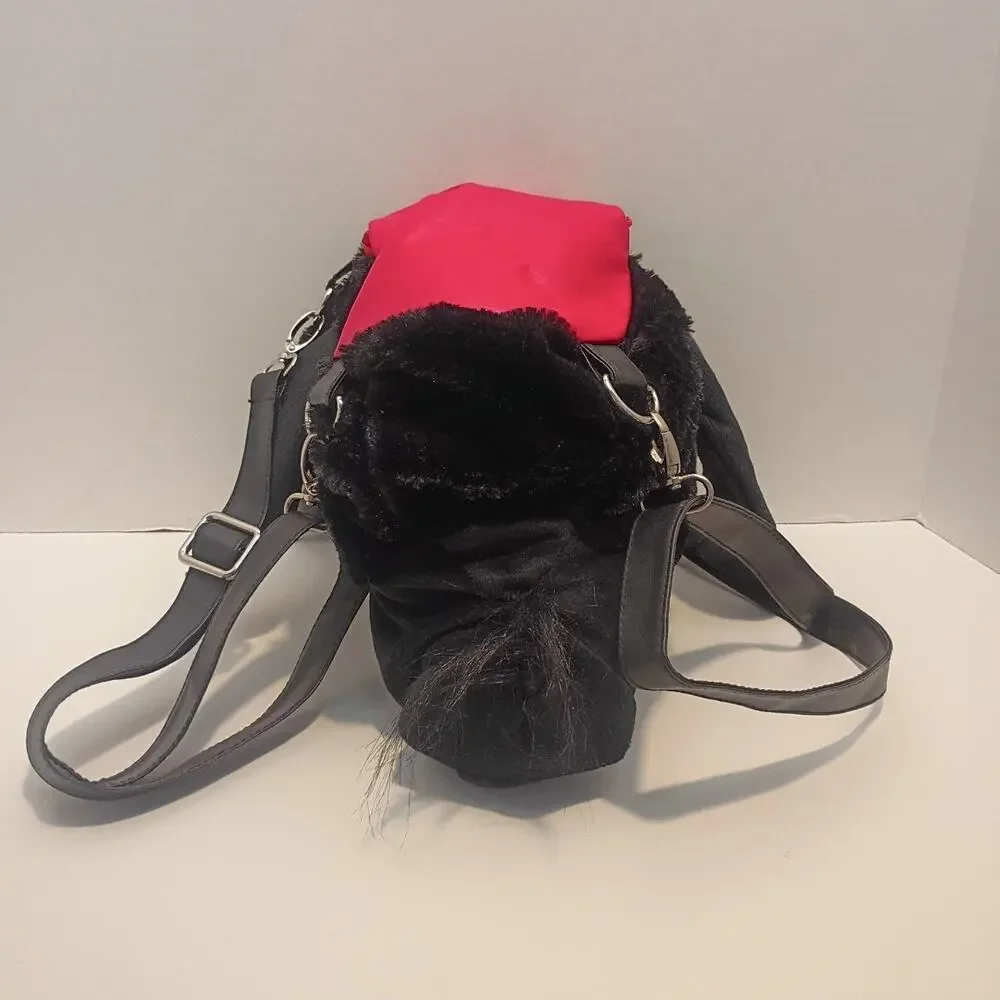 Kreepsville 666 Baphomet Goat Plush Head Backpack Crossbody Bag Black Goth